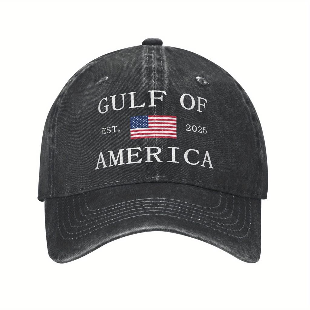 Men Women Gulf of America Caps Outfit Baseball Cap Vintage Wear Dad Hat Adjustable