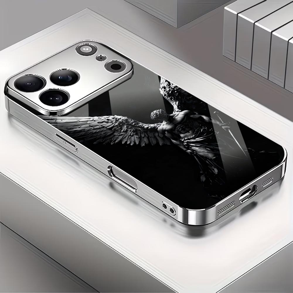 Exquisite Erzengel Mode Handyhüllen carcasa Smartphone Glas Handyhülle für iPhone 17 16 15 14 13 12 11pm Pro Plus fundas