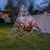 Spooky Indoor Party Decorations Giant Spider, Halloween Scary Orange Black Hairy Spider Decoration, Realistic Furry Prop Spiders for Haunted