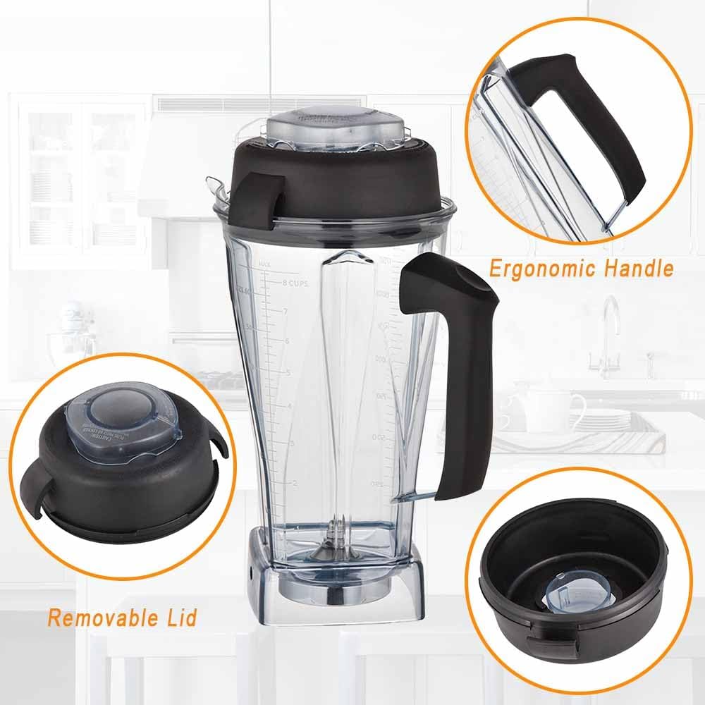 64Oz Blender Pitcher Jar Compatible with Classic, Explorian, Professional, Propel Series – Fits 5000 5200 6300 6500 7500 Pro 200