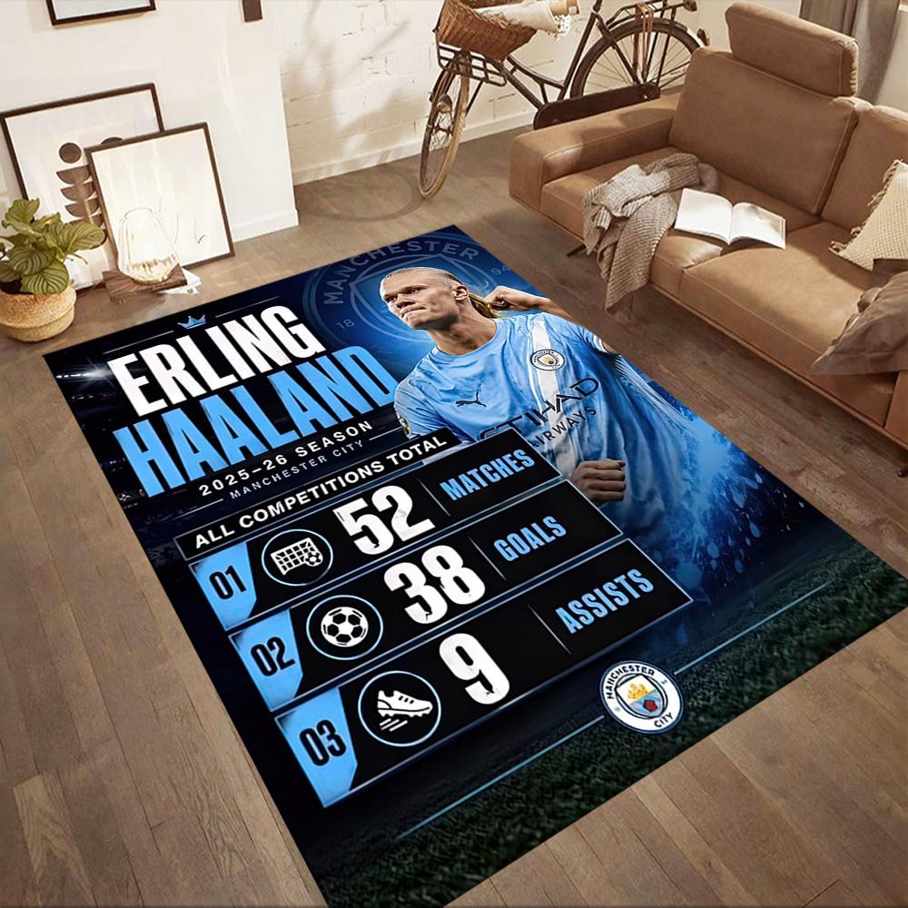 Haaland Enthusiasts Square rugs are a great choice for living rooms, bedrooms, home décor, and as gifts.