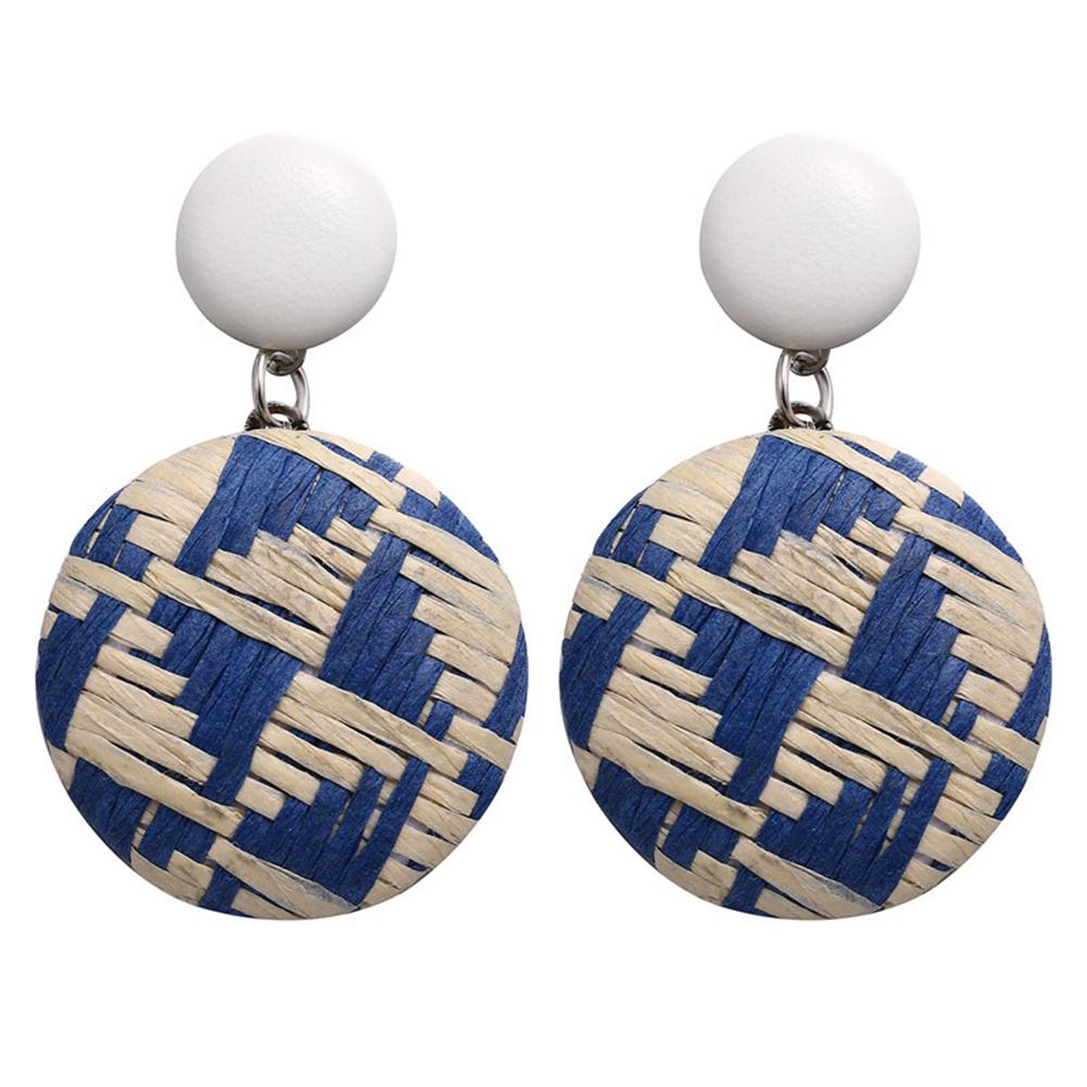 

Women Vintage Style Boho Colorful Woven Round Earrings A07-05-16 #1