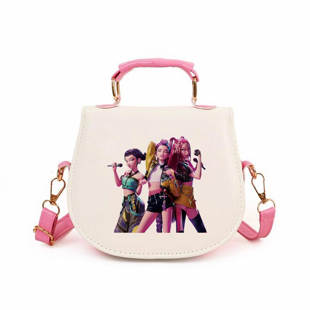 Kids Cartoon Huntress Girl Squad Crossbody Bag Kpop Printed PU Leather Structured Sling Bag Cute Mini Purse