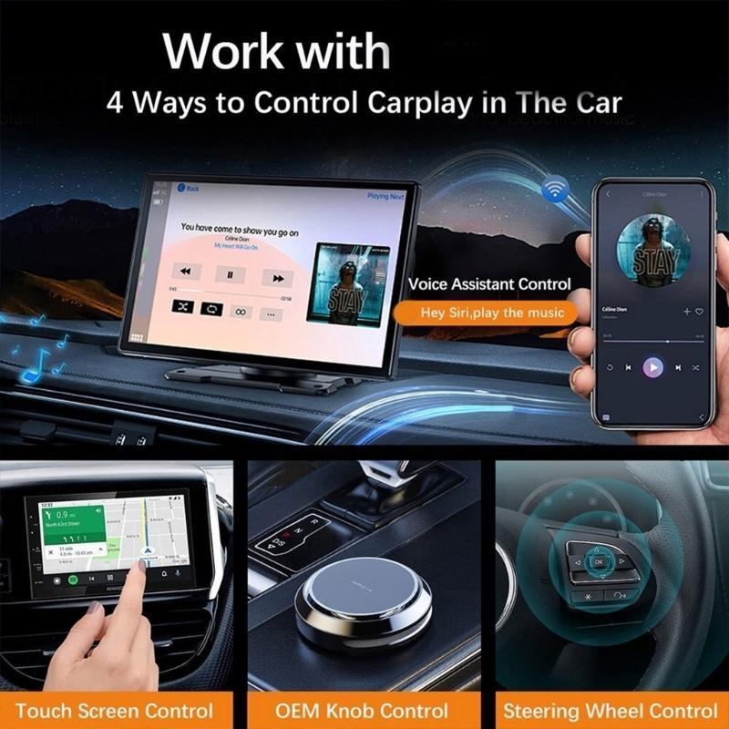 Wireless Adapter Auto 2 in 1 Dongle Builtin 2.4GHz/5.8GHz Wireless Connection Bluetooth-compatible