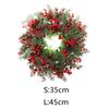 Simulation Leaf Red Berries Wreath Artificial Christmas Hanging Pendant Eucalyptus Garland  Porch
