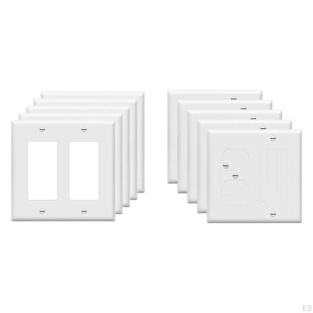 5 Count Duplex Outlet Plates, Modern Switch Covers for Household And Hotel Use