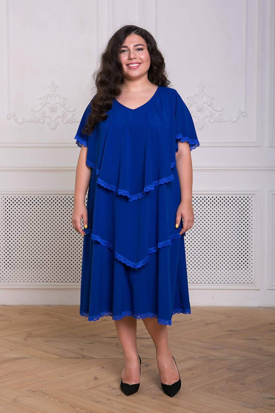 

Сукня з оборками Tatiana ДЕВІС 4XL електричний синій колір