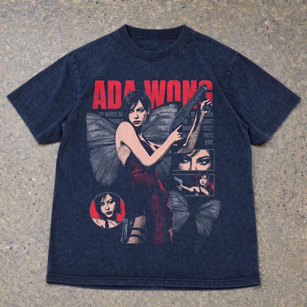 Retro Ada Wong Tshirt Resident Evil Tshirt Survival Horror Game Tshirt Gift for Male and Female Players