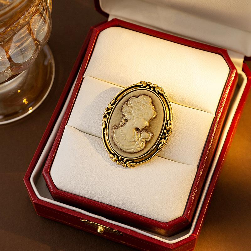 

Винтажная камея Элегантная брошь с портретом головы королевы для женщин Антикварная Свадебная Свадебный букет Одежда Ювелирные изделия 2X001