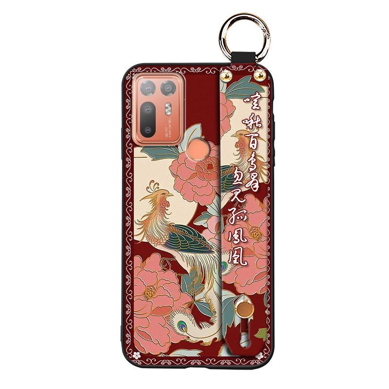 Lanyard Fashion Phone Case For HTC Desire 20 Plus/D20+ Kickstand Wristband Shockproof Waterproof Wrist Strap Silicone