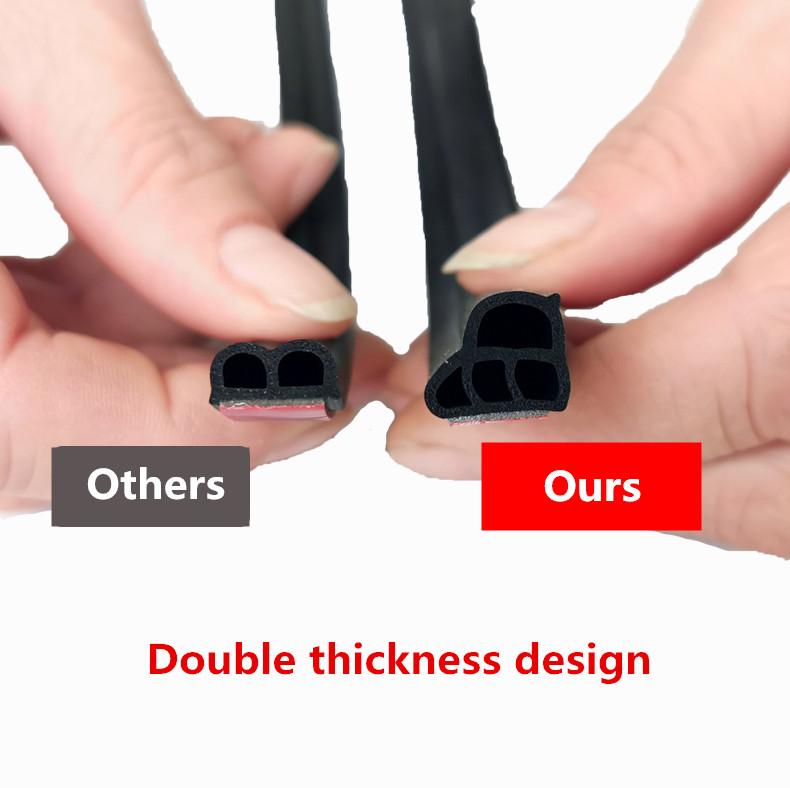 Universal 10M Double Layer Car Front Rear Door Seal Lid Edge Moulding Trim Strip
