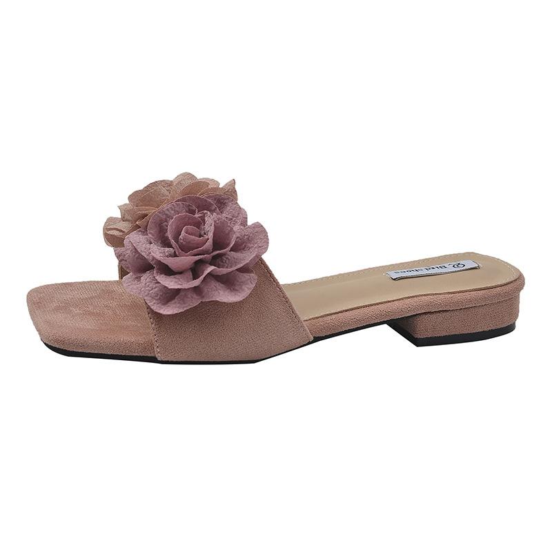 

Сказочный цветок розы ветров крутые тапочки женские 2025 новые серебристые квадратный каблук шлепанцы на лето платье пляжные сандалии 40