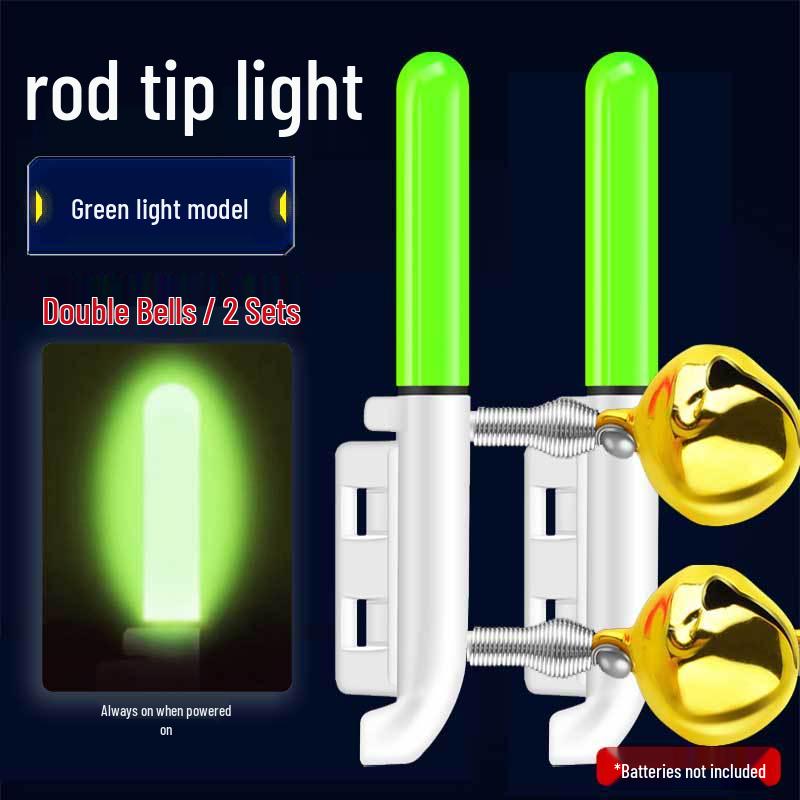 Night Fishing LED Rod Tip Light with Copper Bell - Sea Rod Alarm and Glow Sensor