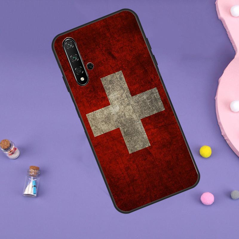 Switzerland Swiss Flag For Huawei Nova 7i 8i 11i 12i 12s 9 10 SE Y60 Y61 Y70 Y72 Y73 Y90 Y91 P20 P40 P30 Lite Case