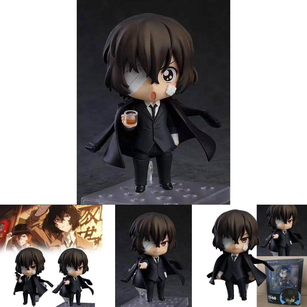 Bungo Stray Dogs Q 1748 Black Era Dazai Osamu Pvc Figure With Interchangeable Faces For Anime Fans Special Characters Included
