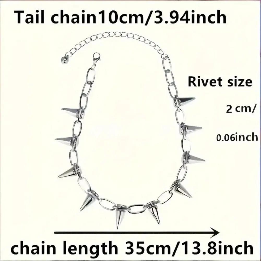 Hip Hop Bulletpunk Gothic Rivet Necklace for Party Occasions, All-Season Accessory Men and Women Jewelry