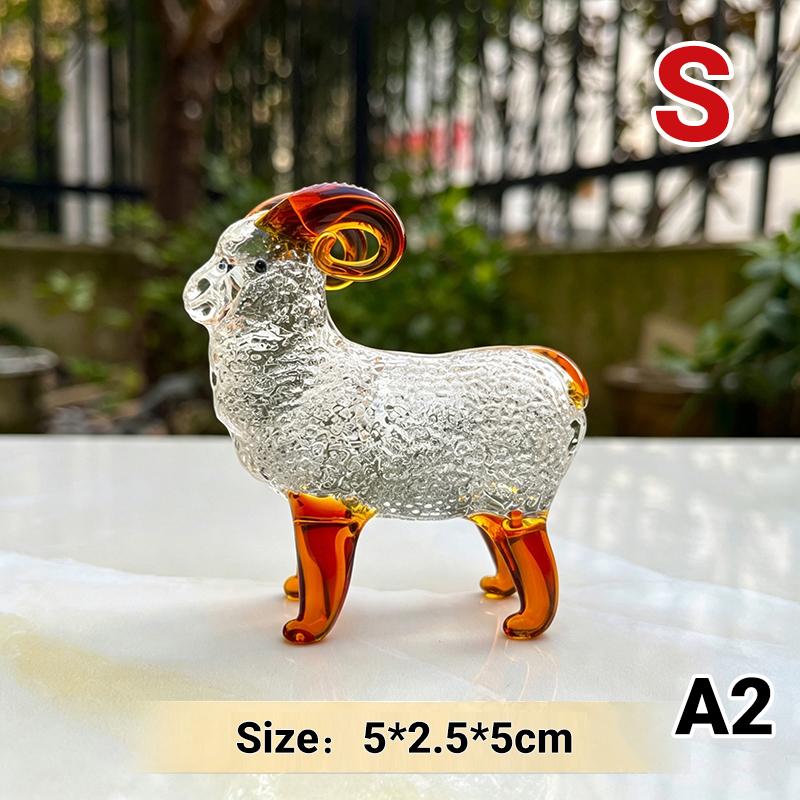 Crystal Sheep Figurine 2027 Zodiac Sheep Statue Home Desktop Bookshelf Office Ornament Sheep Decor Feng Shui Bring Fortune