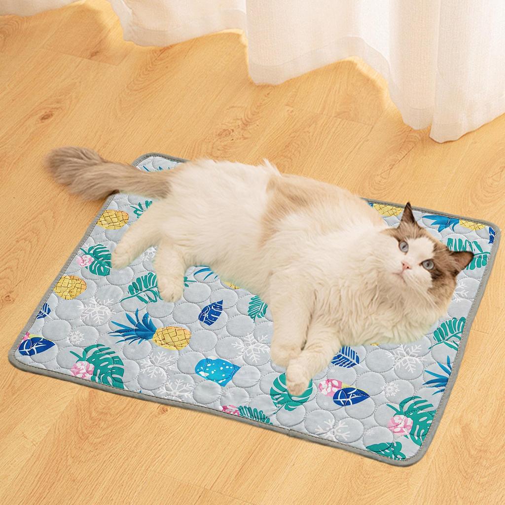 Dog Cooling Mat Summer Cat Cooling Mat Pet Ice Silk Mat Blanket Sofa Breathable Heat-relief Large Dog Pet Mat Foldable
