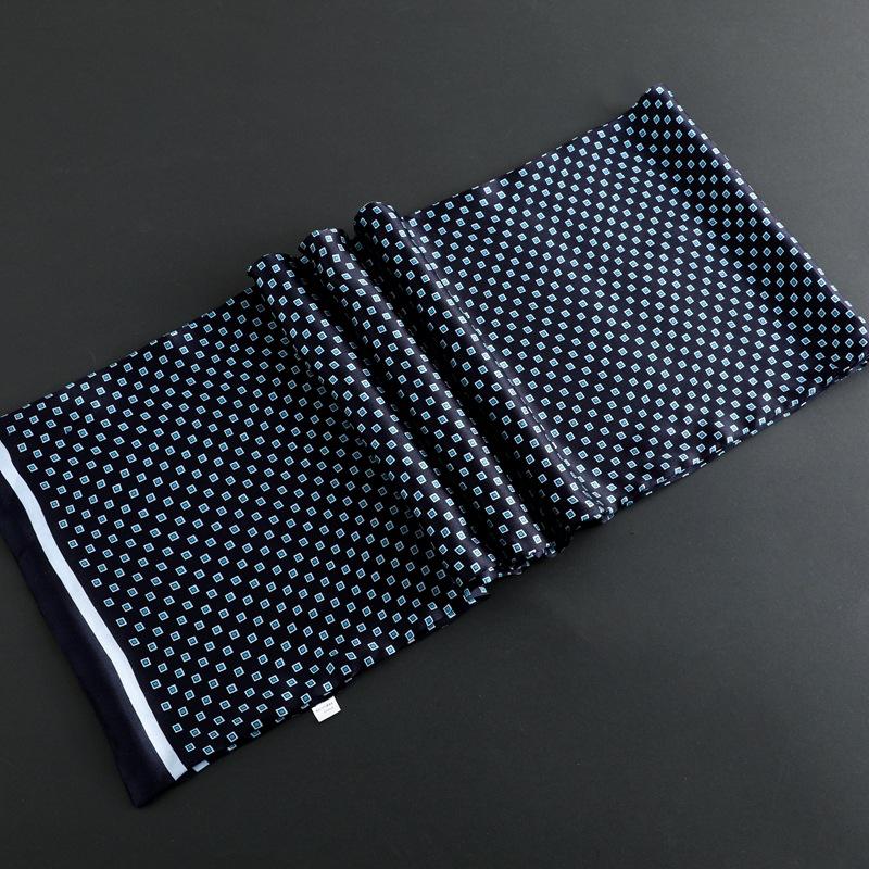 Luxury Brand Men Pure Silk Scarf Businessmen Long Scarves Spring Autumn All-Match 100% Silk Neck Scarf Winter Printed Scarves