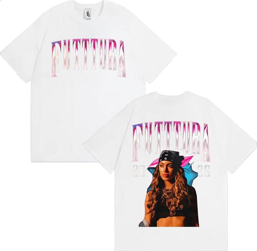 2026 SpringSummer Singer Tini Stosell La Triple T Futtura Tour Unisexs and Womens Fashionable Hiphop Summer Tops