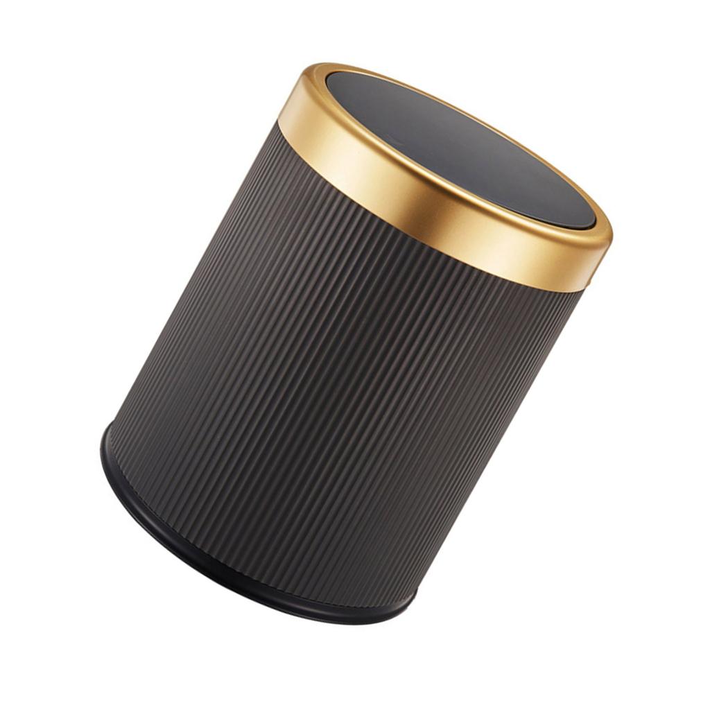 Round Flip Top Waste Bin for Home Office Use Press Trash Can with Lid Durable Plastic Wastbasket Garbage Container