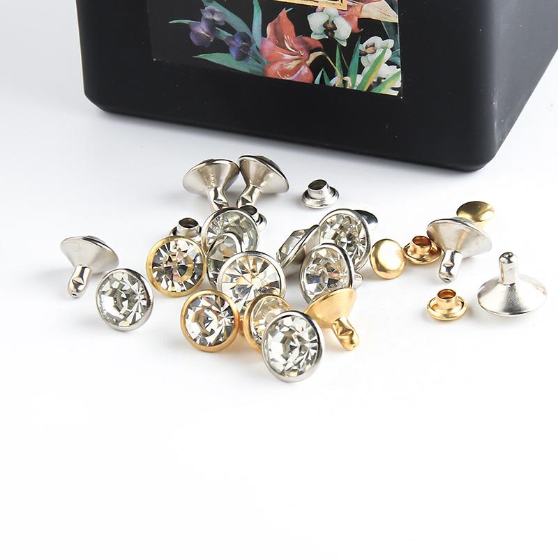 Buy 100Set Superflash Gold Silver Rhinestone Crystal Tube Rivets DIY