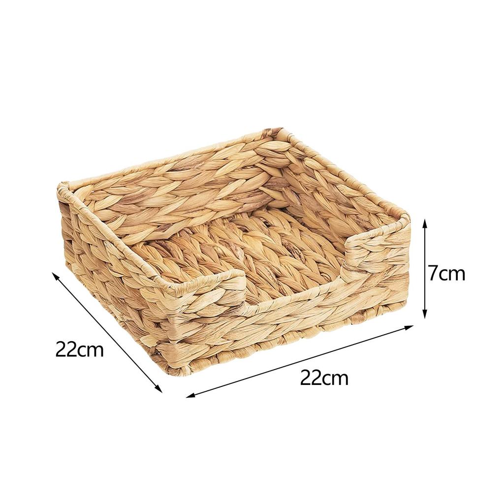 Woven Baskets Boxes Stylish Napkin Holder Rattan Woven Organizer Storage Bins for Shelves Bedroom Desk Living Room Table Decor