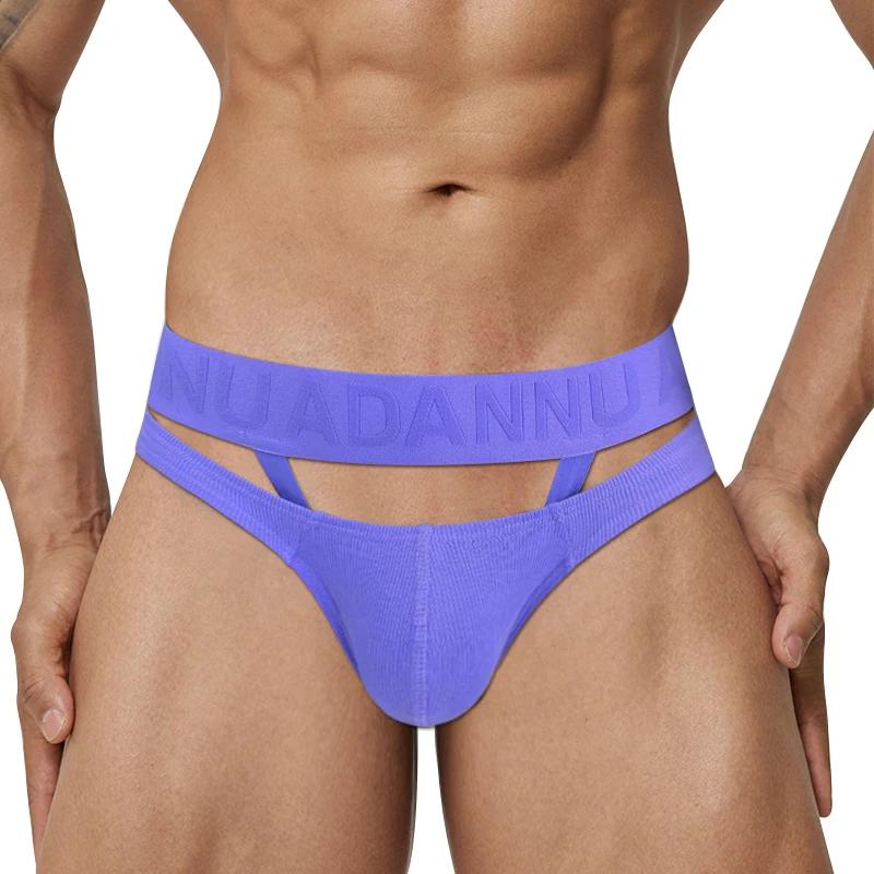 Erotische Kleidung für Männer Neue niedrige Taille Männer Homosexuell Slips Unterwäsche Baumwolle Weiche Sexy Herrenhöschen Bequeme U Konvex Hohl Mann Sport Slips Hombre AD752