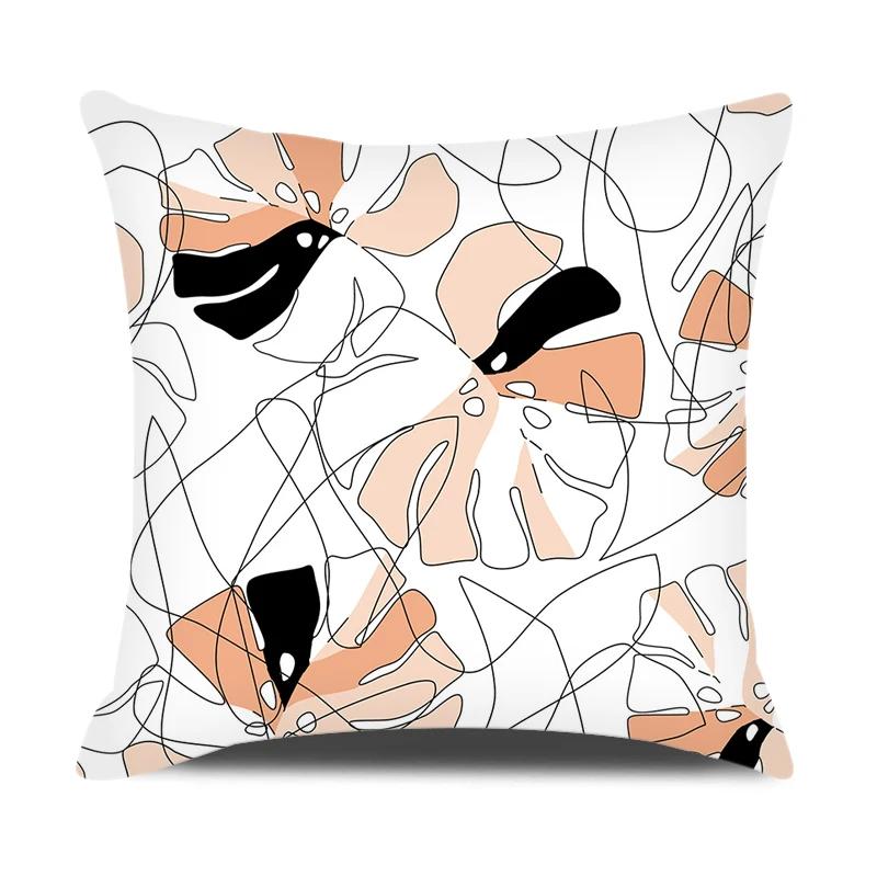 Modern Style Cushion Cover Abstraction Geometric Floral Plant Printed Pillow Cover Home Sofa Chair Decorative Pillowcase 45*45cm