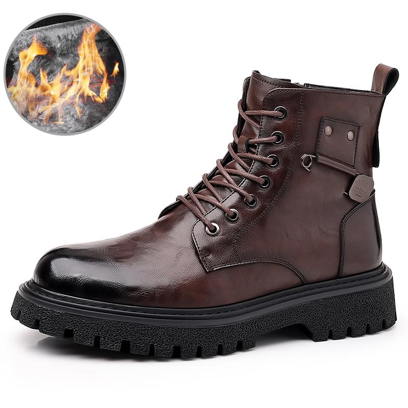 

Fashion Golden Sapling Men s Winter Boots Fashion Platform Footwear Retro Leather Shoes Men Work Boots Leisure Chaussure Hommes Zapatos 44 коричневый