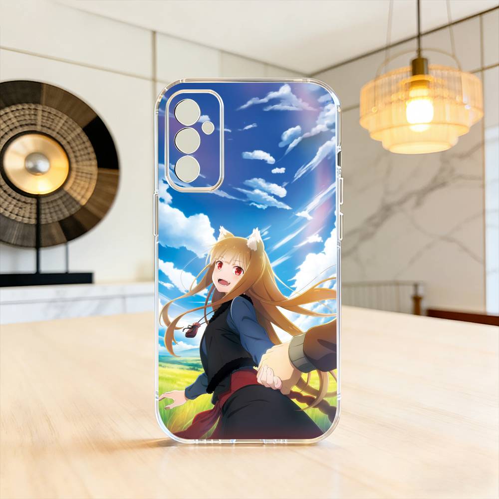 S-Spice and Wolf Anime Phone Case For SamsungA10,12,20,21S,30,31,40,50,51,52,70,71 Transparent Cover