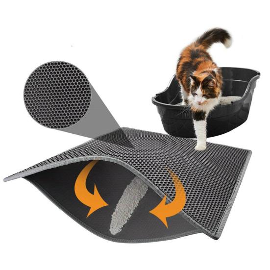 Double Layer Honeycomb Cat Litter Trapper Mat Pet Dog Pad Cushion Rug