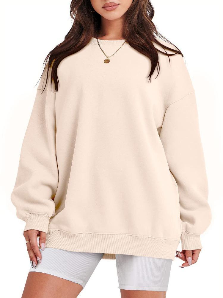 Autumn Winter Women Loose Velvet Sweatshirt Fashion Solid Color Top