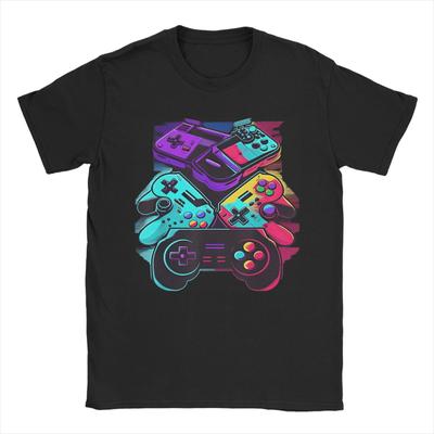 Oversized T-Shirt Summer Gamer Girl Boy Trending T-Shirts GamePad 100 Cotton Tee Shirt Men Y2K Casual Pattern Short Sleeve Tees