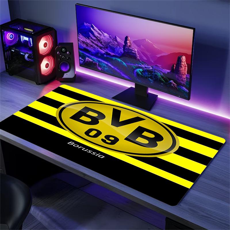 Poduszka z nadrukiem Borussia Dortmund Antypoślizgowa Mata pod mysz do laptopa/tabletu XXL Mata do gry na mini PC Z blokowaną krawędzią