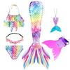New The Little Mermaid Tails Ariel Memaid Swimsuit Bikini Bathing Suit Halloween Costume Girls Can Add Monofin for Pool Swim