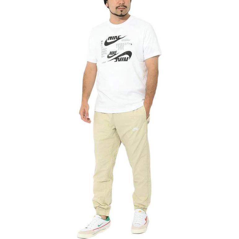 Nike T Shirts Men's White Crew Neck Moderate Straight Fit DR7816-100