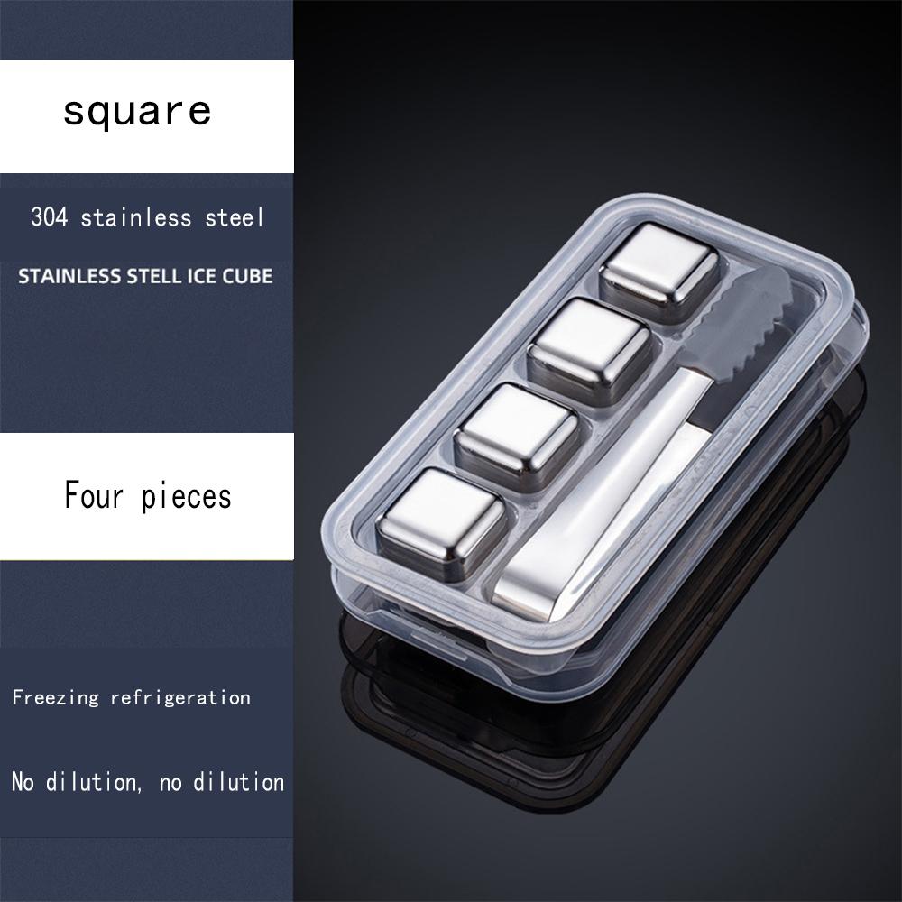 Stainless Steel Ice Cubes With Clip Reusable Chilling Stones Whiskey Cool Drink Freezer Gel Wine Tools Sumer Great Gift
