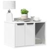 White Engineered Wood Cat Litter Box Furniture