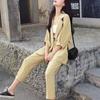 WTEMPO Completo da abito monocolore da donna primavera autunno stile coreano business casual blazer + pantaloni set due pezzi