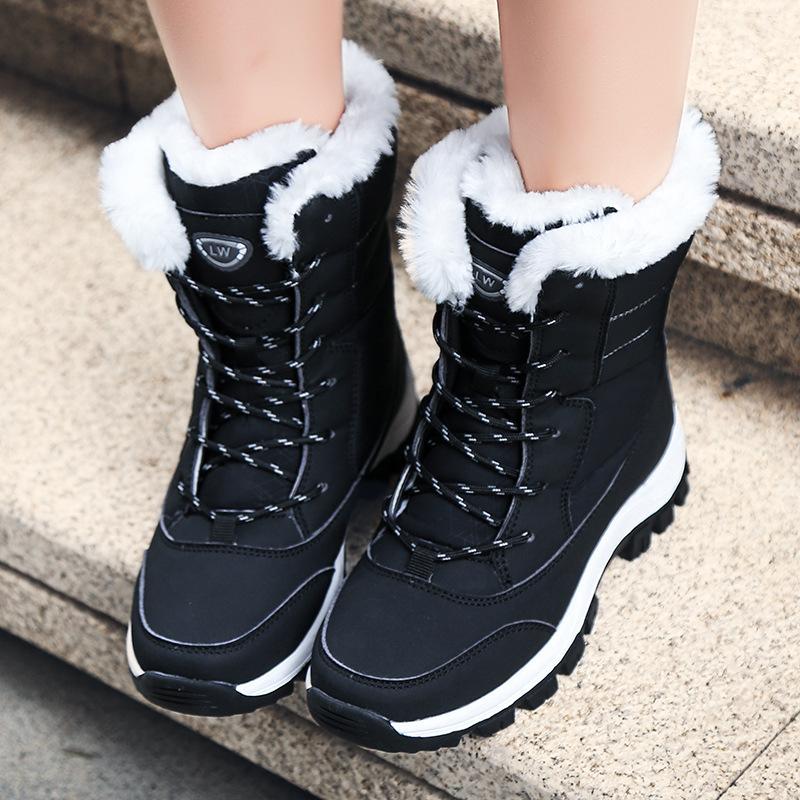 New Winter Style Plush Warm High-Top Women's Shoes For Students Fashion Trend Mid-Tube Snow Boots Outdoor Cotton Shoes For Women