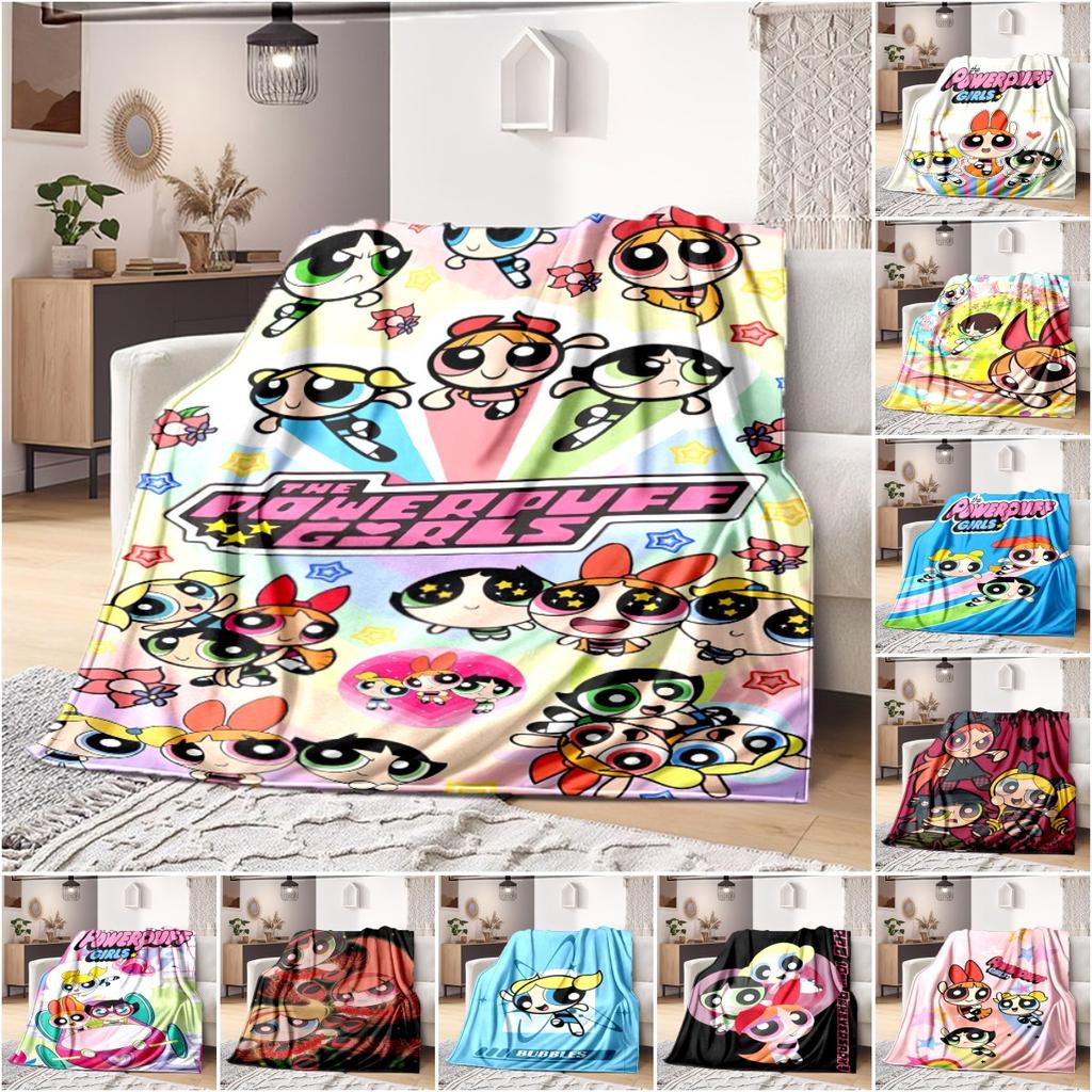 1PC The Powerpuff Girls Printed Blanket, All Season Lightweight Home Office Outdoor Nap Multifunctional Blanket A12