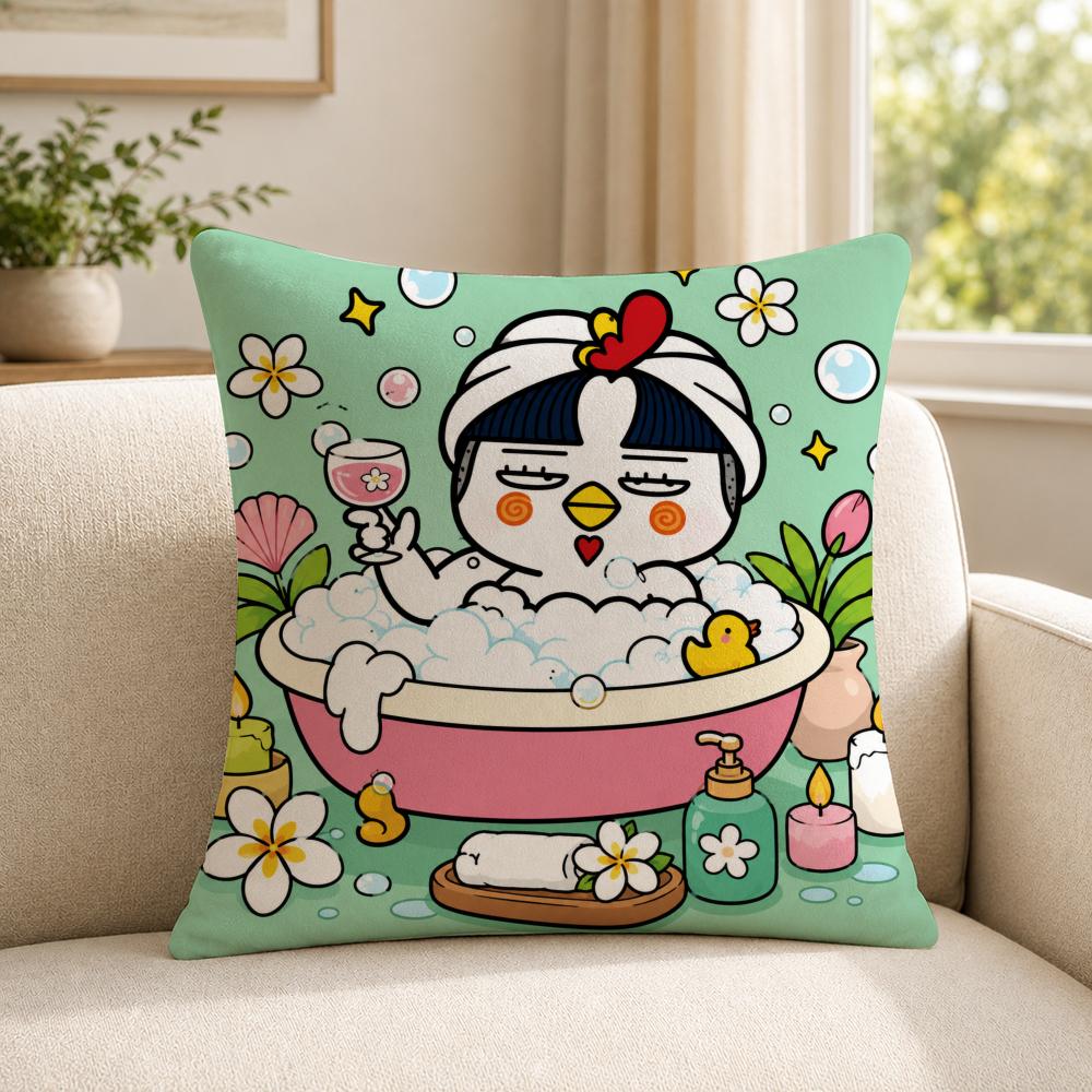 Food SSamyang BBuldak Cushion Cover Soft Short Plush SkinFriendly Cushion Case for MultiScene Use
