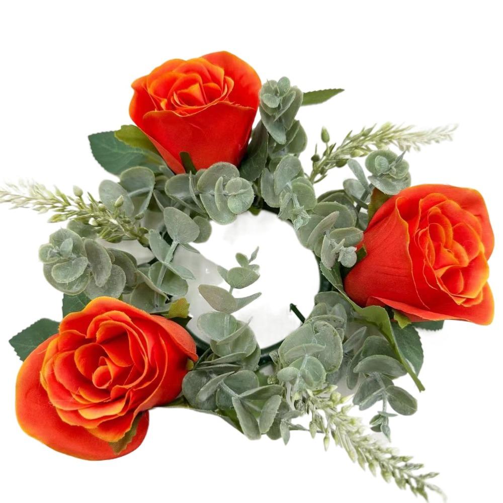 Romantic Rose Candlestick Exquisite Aromatherapy Candlestick Crafts Wreath Ring  Gift