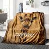 Giraffe Portrait With Earthy Texture Gift Personalized Blanket Personalized Name Durable Comfort Versatile For Sofa Couch Office Bed Picnics Four