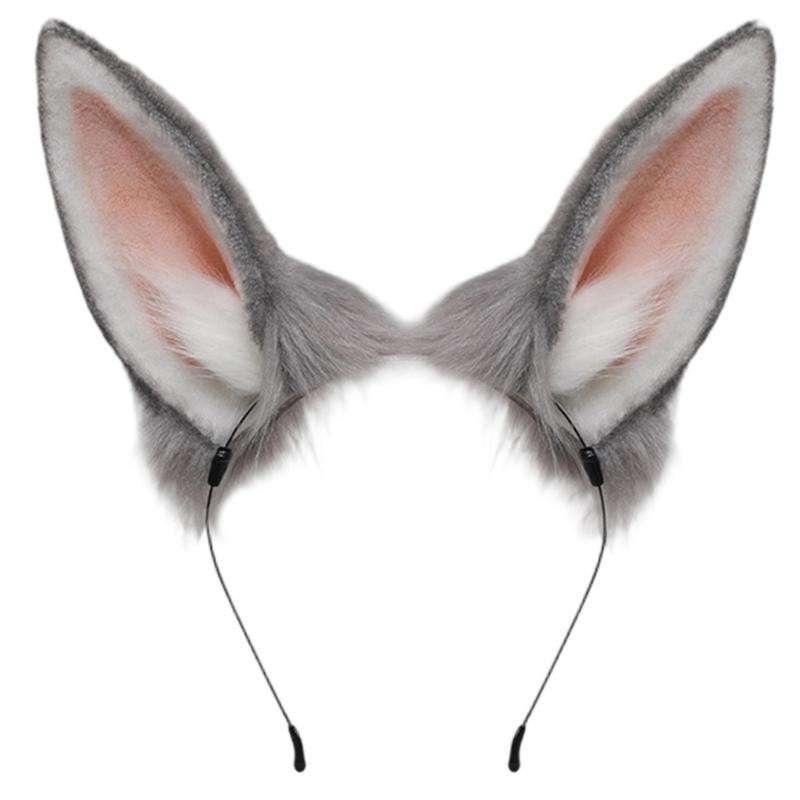 Bunnies Ears Headband Faux Furs Tail Animal Ears Headbands Short Bunnies Tail Halloween Cosplay Costume Bunnies Costume