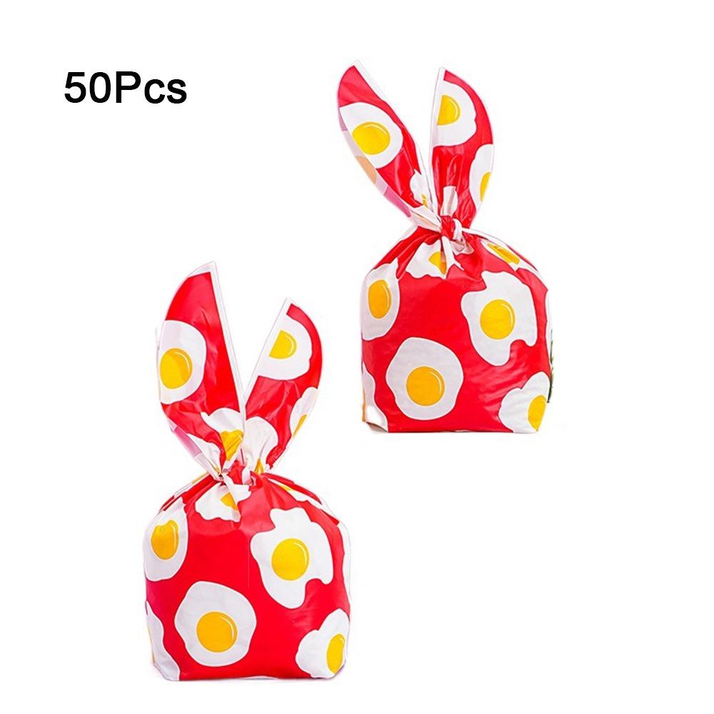 50 Buc Pungi Urechi Lungi Iepure Desen Animat Model Animal Pungi pentru Bomboane Cadou Pungi Ambalare Fursecuri Gustare