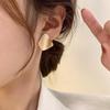 Matte Golden Minimalist Metal Style Glossy Geometric Earrings for Women Fashionable Personalized Daily Accessory Party Jewelry