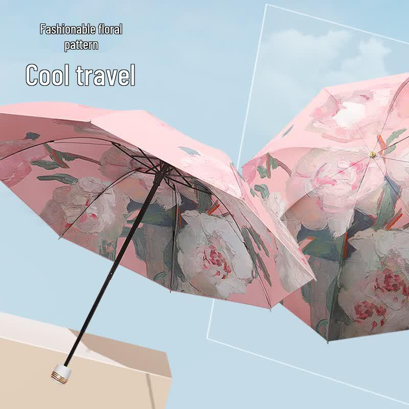 Xuqing Double-Sided Floral UV Protection Folding Umbrella