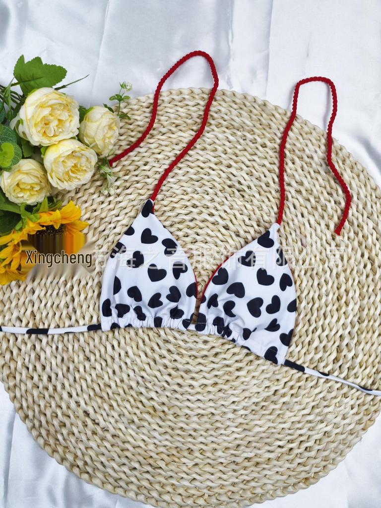 European & American New Braided Triangle Thong Bikini Set